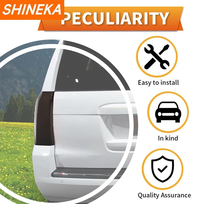 SHINEKA Car Tail Light Cover Trim for Chevrolet Tahoe & Suburban 2015 2016 2017 2018 2019 Exterior Accessories