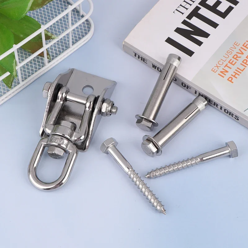 70MM Swing Suspension Hanger 304 Stainless Steel Rotatable Hammock Swing Hanger Hook Fixed Plate Hanging Chair Kit Hardware