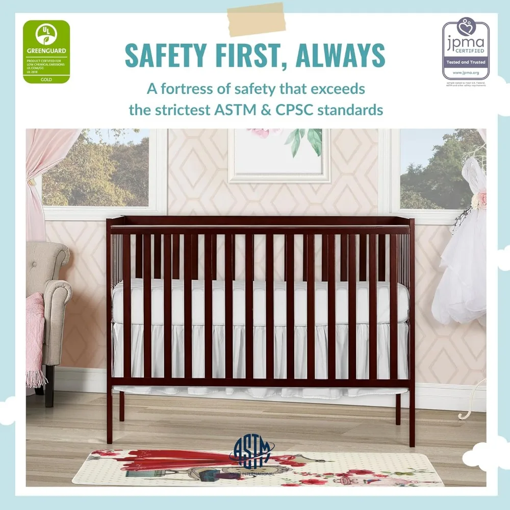 Seguro Berço, sólido reciclado, Nova Zelândia Pine, Tamanho 53,0 polegadas de comprimento x 29,0 polegadas de largura x 39,0 polegadas