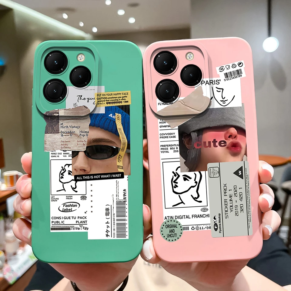 Case For Tecno Spark 20 Pro 4G Lovely Dinosaur Butterfly Liquid Protective Antifouling Bumper For Tecno Spark 20 Pro Plus Funda image 2