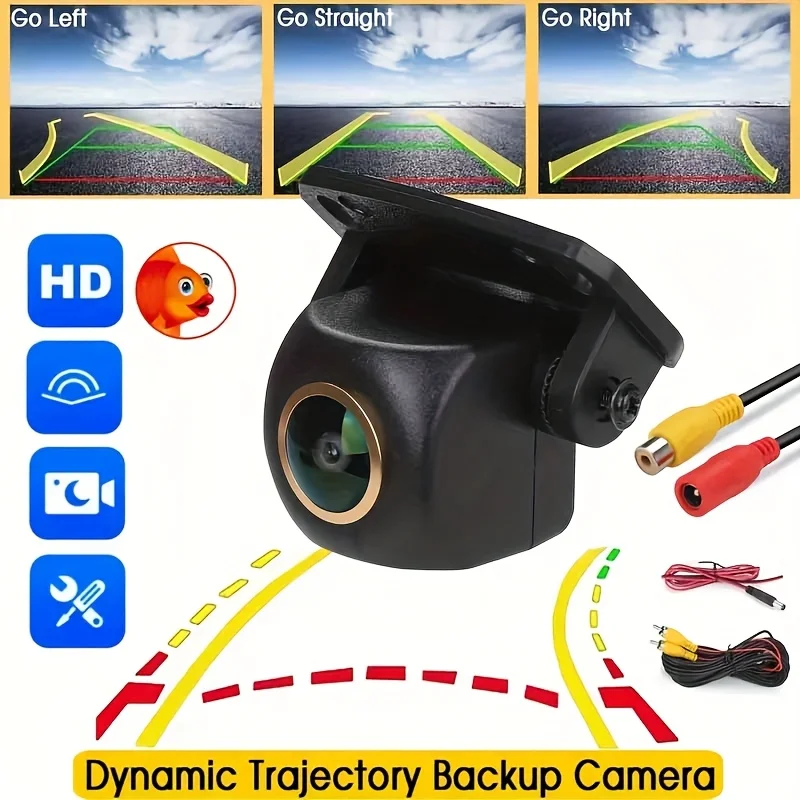 Backup Camera Featuring Dynamic Trajectory Guidelines, Fisheye Lens Designed for Suvs, Trucks, Rvs, And Campers