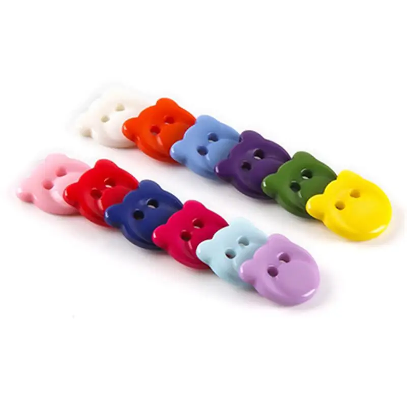 50 pz/lotto 12.5mm colore cartone animato orso bottone in resina bottone camicia per bambini utilizzato per fare e cucire, accessori per cucire