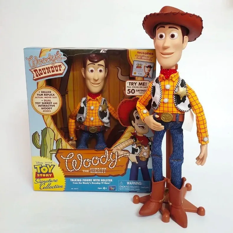 Boneka Woody Disney 40cm dari Kain yang Dapat Digerakkan, Suara Bahasa Inggris dari Toy Story, Hadiah Ulang Tahun dan Liburan untuk Anak-Anak, Barang Baru, Penjualan Terlaris, Produk Terbaik