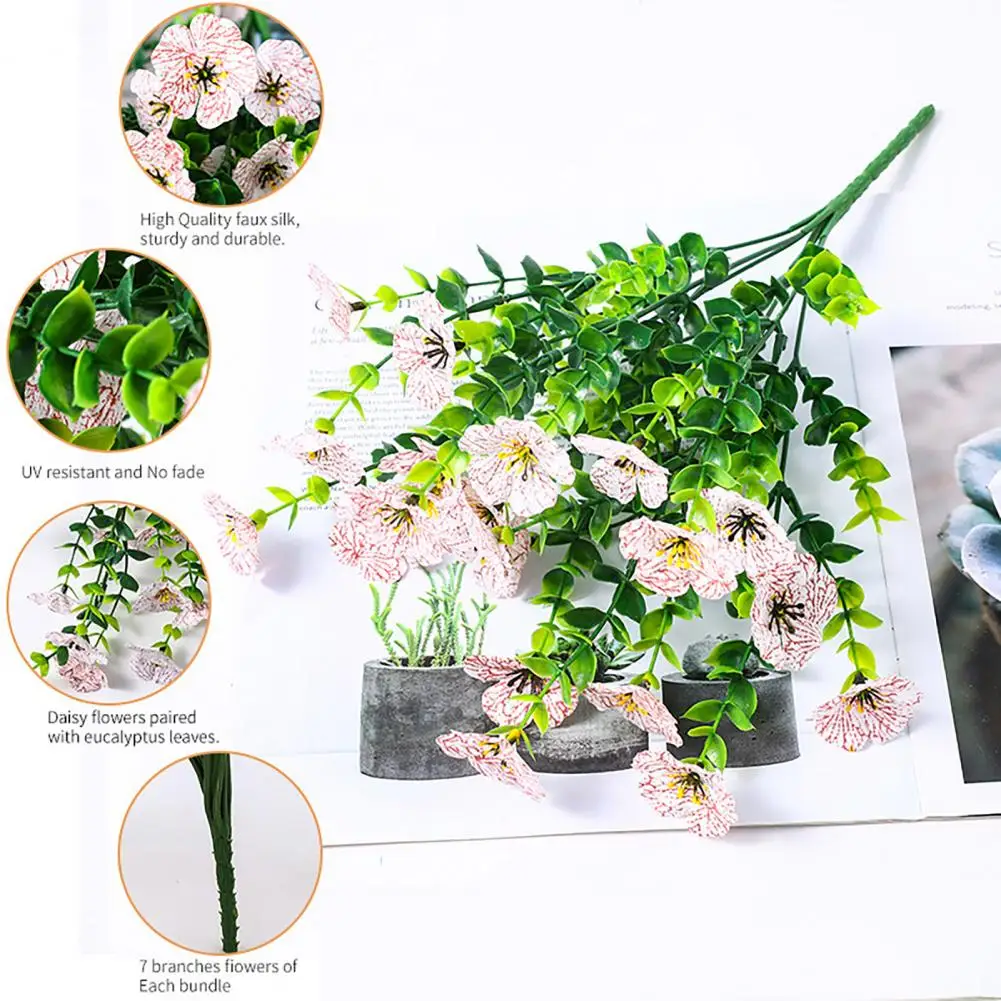 Reusable Artificial Flowers Realistic Artificial Flowers Greenery Bundle for Outdoors Garden Wedding Decor Faux S with for Home