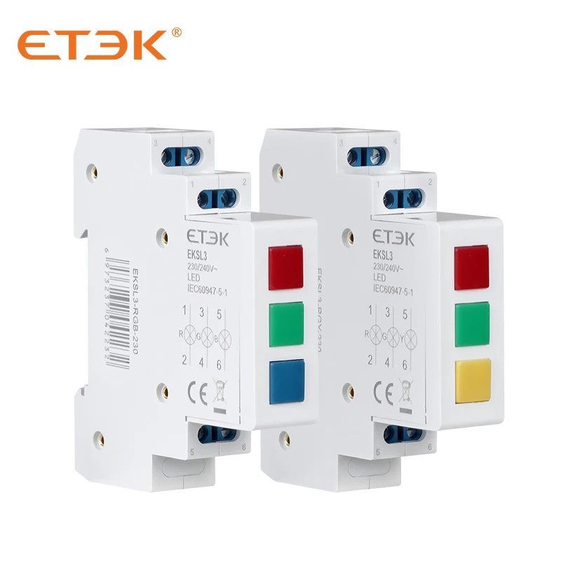 Imagem -02 - Etek-din Rail Mount Led Lâmpada de Sinal Modular Vermelho Verde Amarelo Azul Rgb Rgy ac 220v240v Industrial