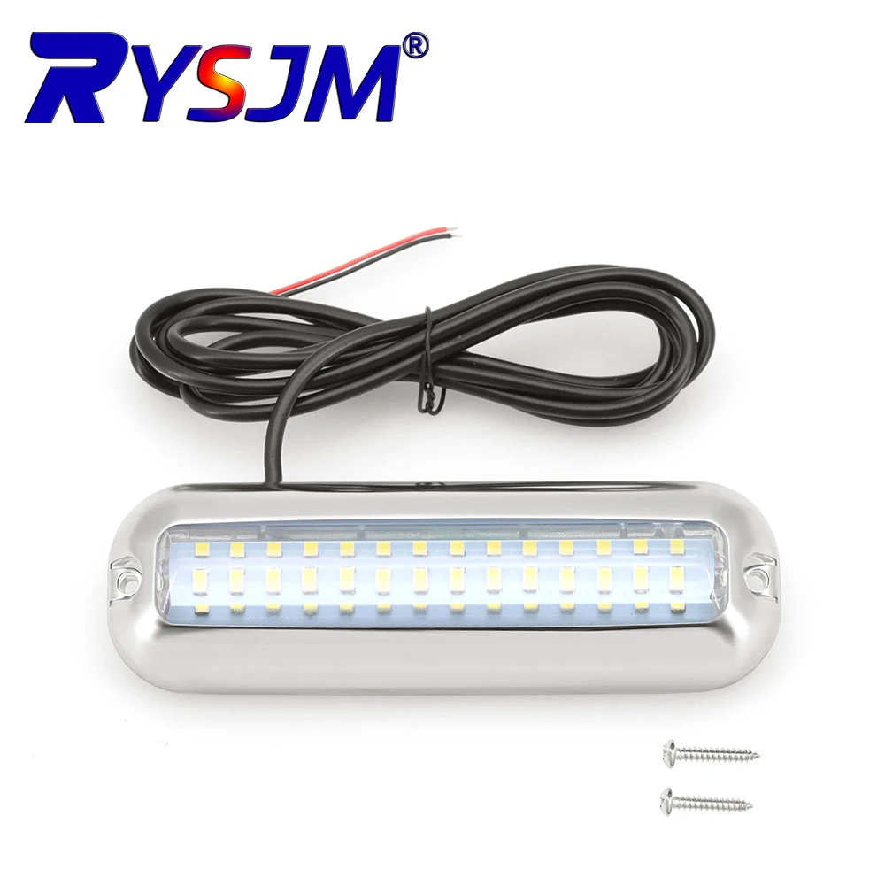 60W 120 LED White/Blue Marine LED Boat Light Waterproof Underwater Courtesy Light Sailboats Pontoon Transom Light
