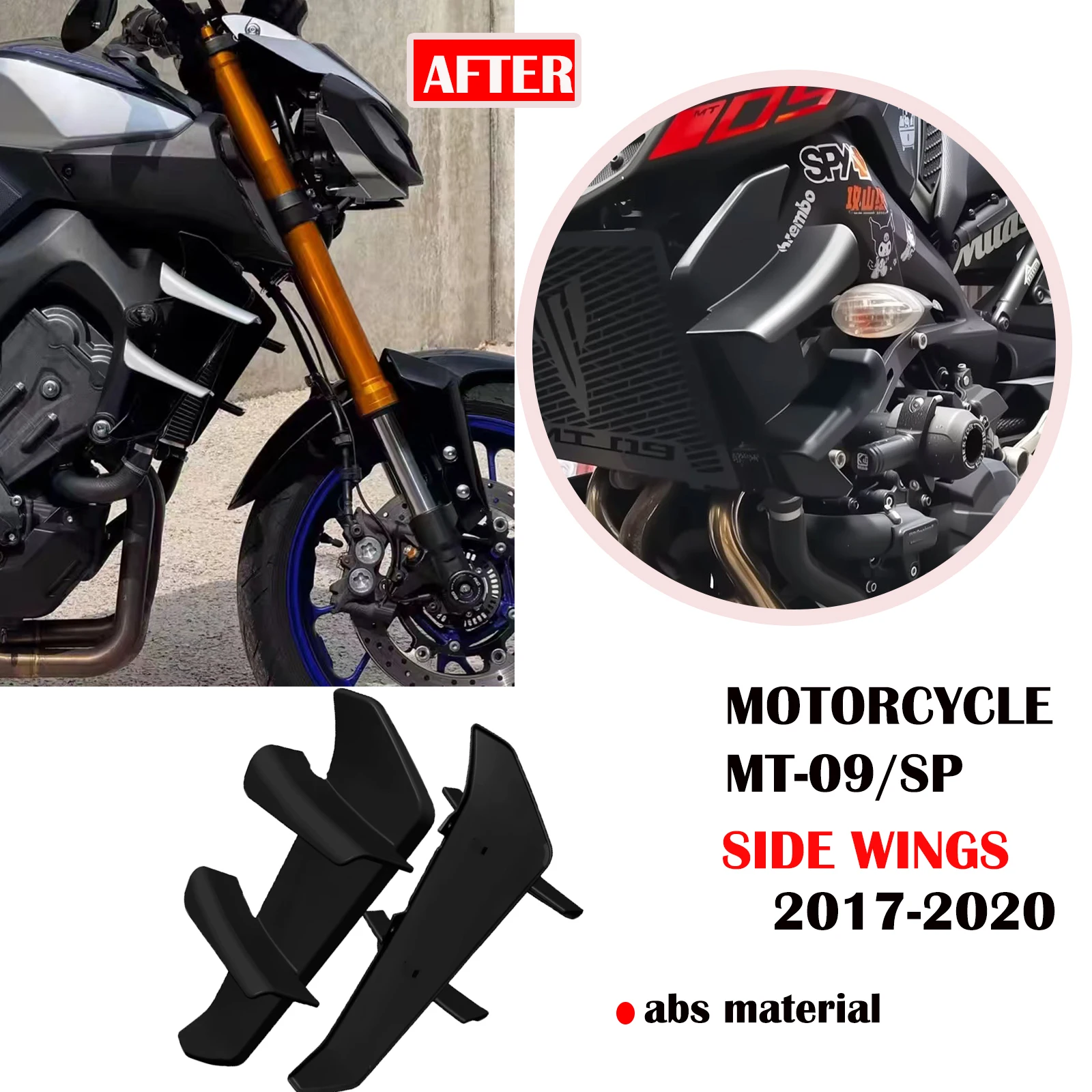 

For MT-09 MT09 SP MT 09 2017 2018 2019 2020 Side Wing Side spoiler FRONTAL SPOILERS Front spoiler Lower spoiler flank