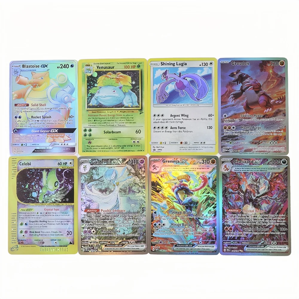 

Pokemon Proxy Cards Holographic Collection Cards PTCG Proxy Card Blue Core Paper Card Holographic Game Trading Collection cards