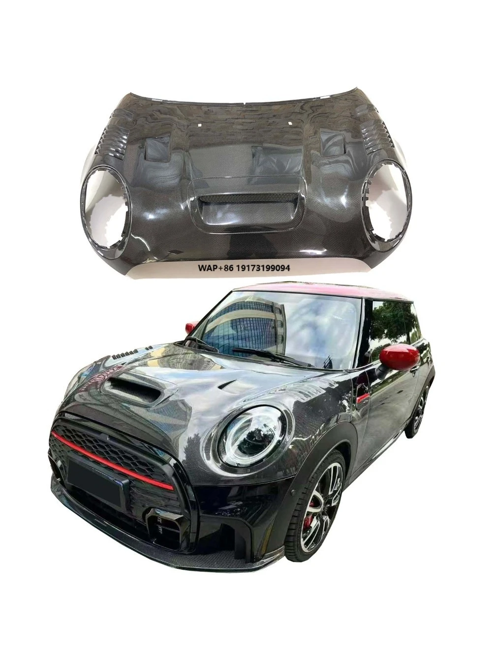 

AG Style Hood Mini Cooper F55 F56 F57 New High Quality Carbon Fiber Bonnet Engine Cover Bolt-On Car Accessories Performance Kit