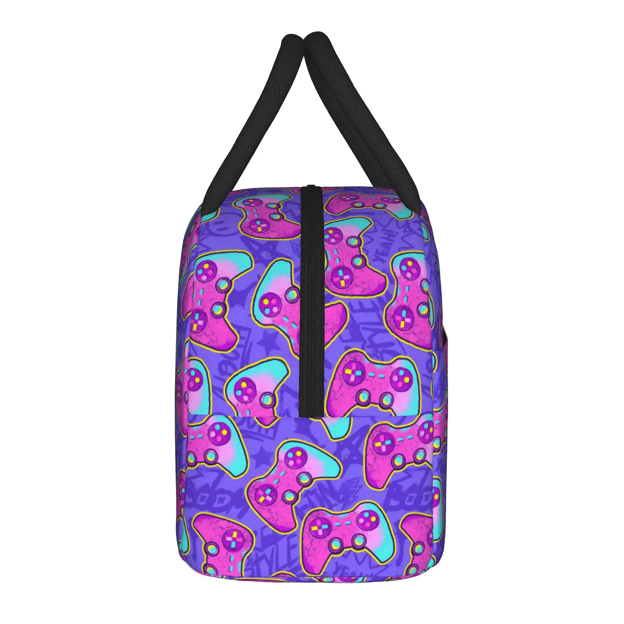 Video Game Gaming Controller Insulated Lunch Bags Thermal Bag Reusable,Meal Container  Large Lunch Box Tote Food Bag Travel
