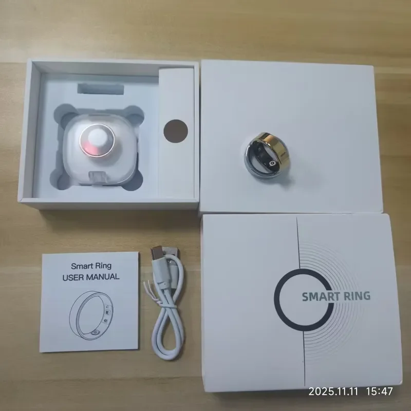 Health Ring Fitness Tracking Heart Rate Sleep Tracker IP68 Steel Wireless Charging Smart Ring App Control 5-10 view 3