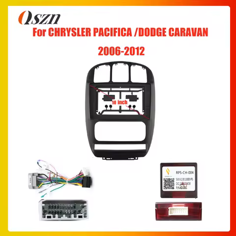 10 Inch Car radio Frame Fascia For Chrysler Grand Voyager / Dodge Caravan 2006-2012&nbsp;Panel Dashboard Mount Kit 2 Din DVD Trim Fit