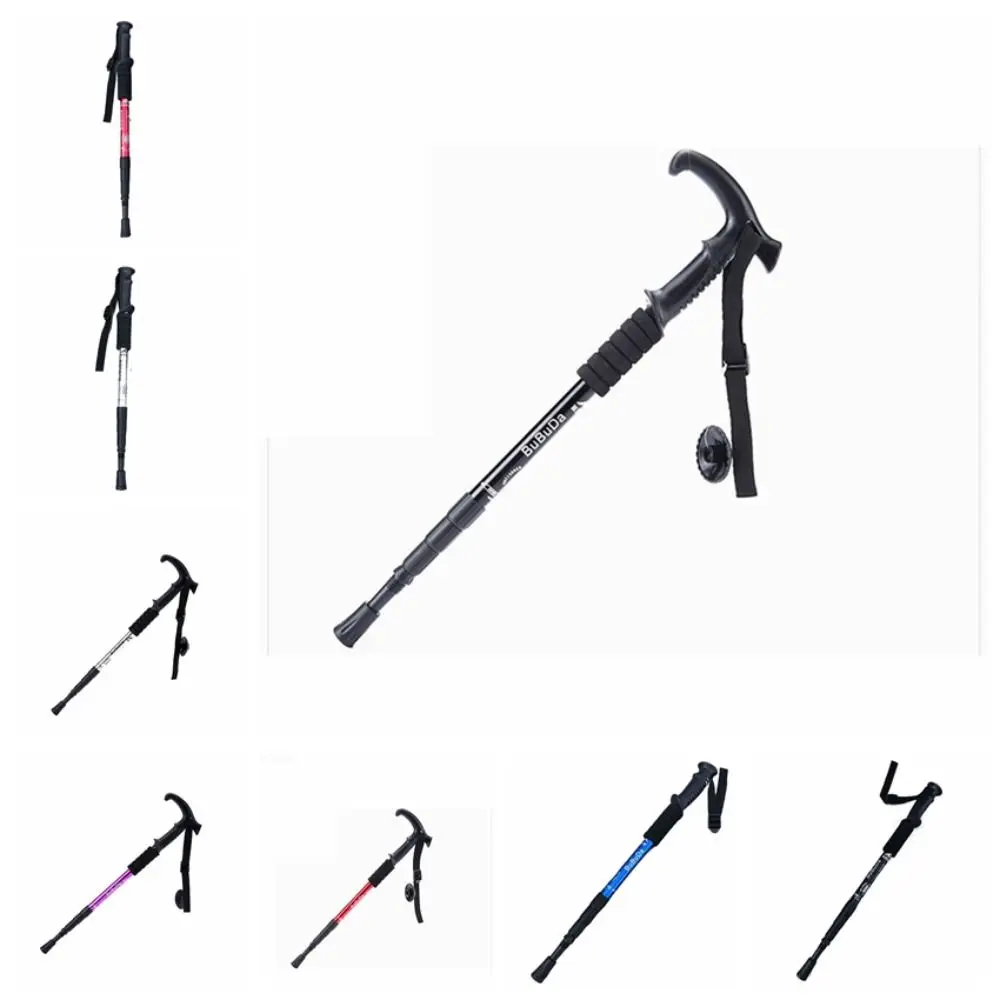 

Folding Trekking Poles 4 Section Wear-resistance Walking Stick Ergonomic Handle Design Light Weight Foldable Crutches