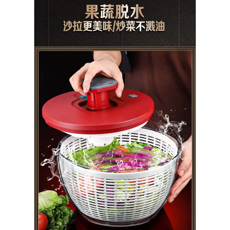 6L Manual Vegetable Dehydrator, Hand Crank Rotating Colander, Fruit & Salad Spinner for Kitchen Use