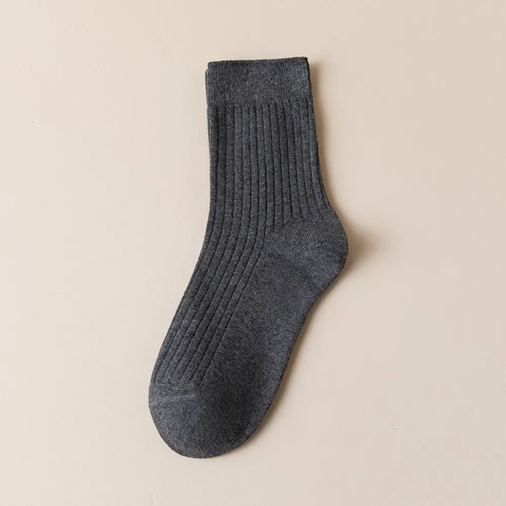 10 пар удобных однотонных женских носков до середины икры в полоску, простые деловые носки, мужские мягкие дышащие осенние носки-трубы унисекс