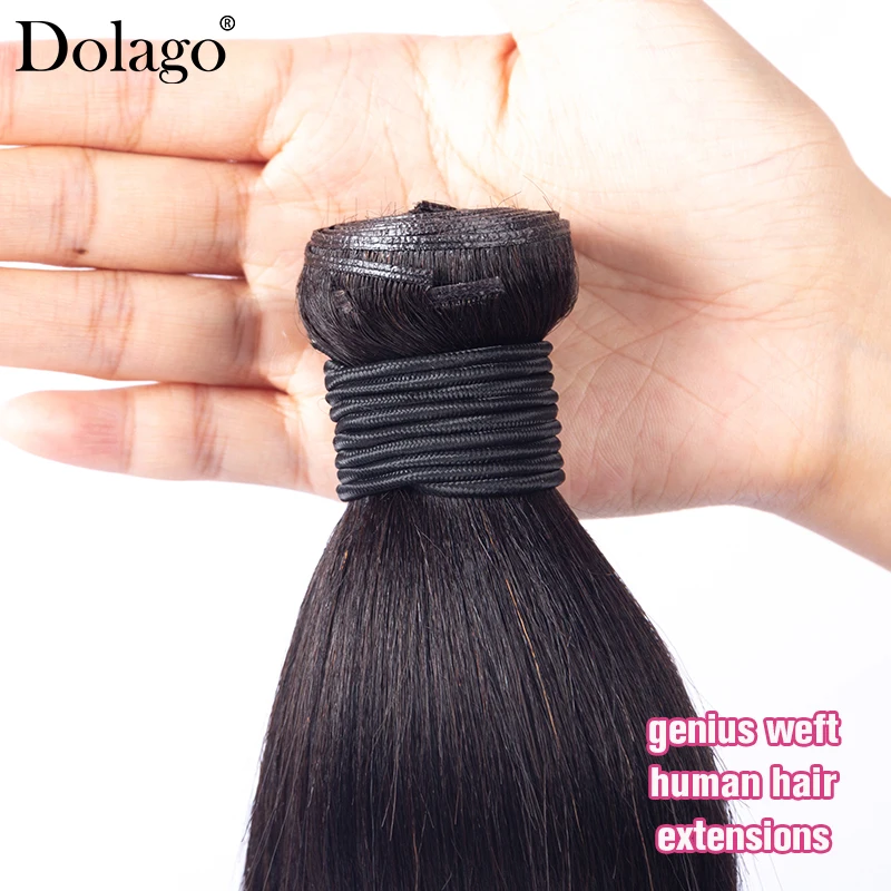 Genius Weft Human Hair Extensions Yaki Straight Bundles Deals Human Hair Vietnamese Raw Invisible Thin Weft Sew In Extensions