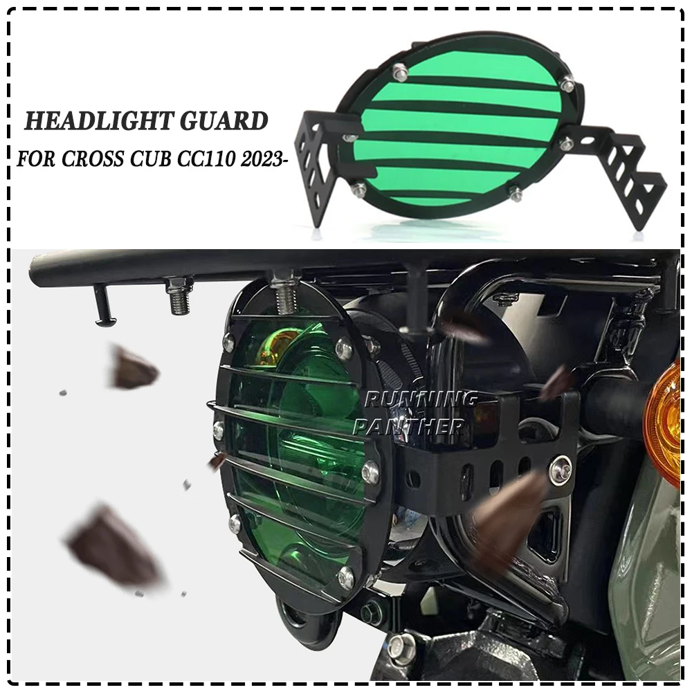 

2 Colors For Honda CROSS CUB CC 110 Cross Cub CC110 2023 2024 Headlight Protection Head Lamp Light Grille Guard Cover Protector