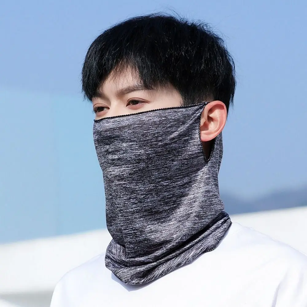 Anti-UV Breathable lce Silk Bandana Elastic Hanging Ear Cycling Balaclava Cool Face Scarf Men Women