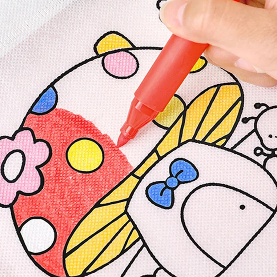 DIY Graffiti Bag and Colored Marking Painting Non Woven Gift Bag Crafts Colorful Filling Painting Bag
