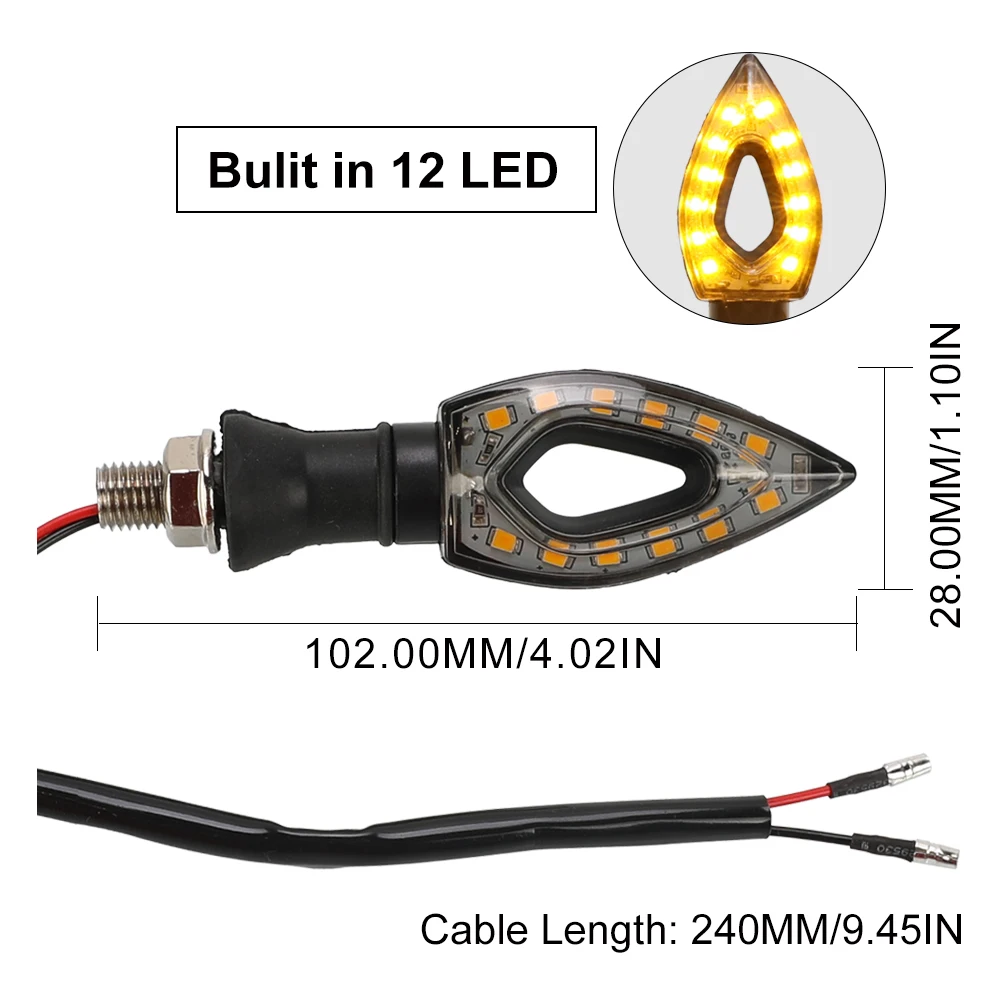 Motorcycle Turn Signal Light 12V LED Indicators Blinker Lamp For YAMAHA XT660X/S NMAX FAZER 600 MT10 MT 07 XT 125 TDM 900