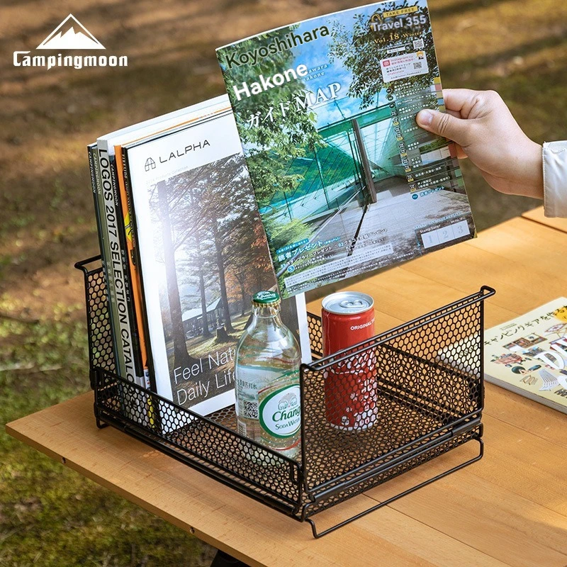 

CAMPINGMOON CK-23BF hexagonal pattern half bar net cage camping home foldable storage box multifunctional shelf