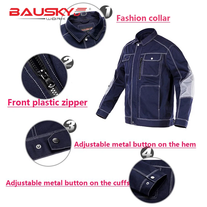 Work Jackets Man Workshop Unifroms Durable Clothes for Machine Working Industrial Uniform Jacket