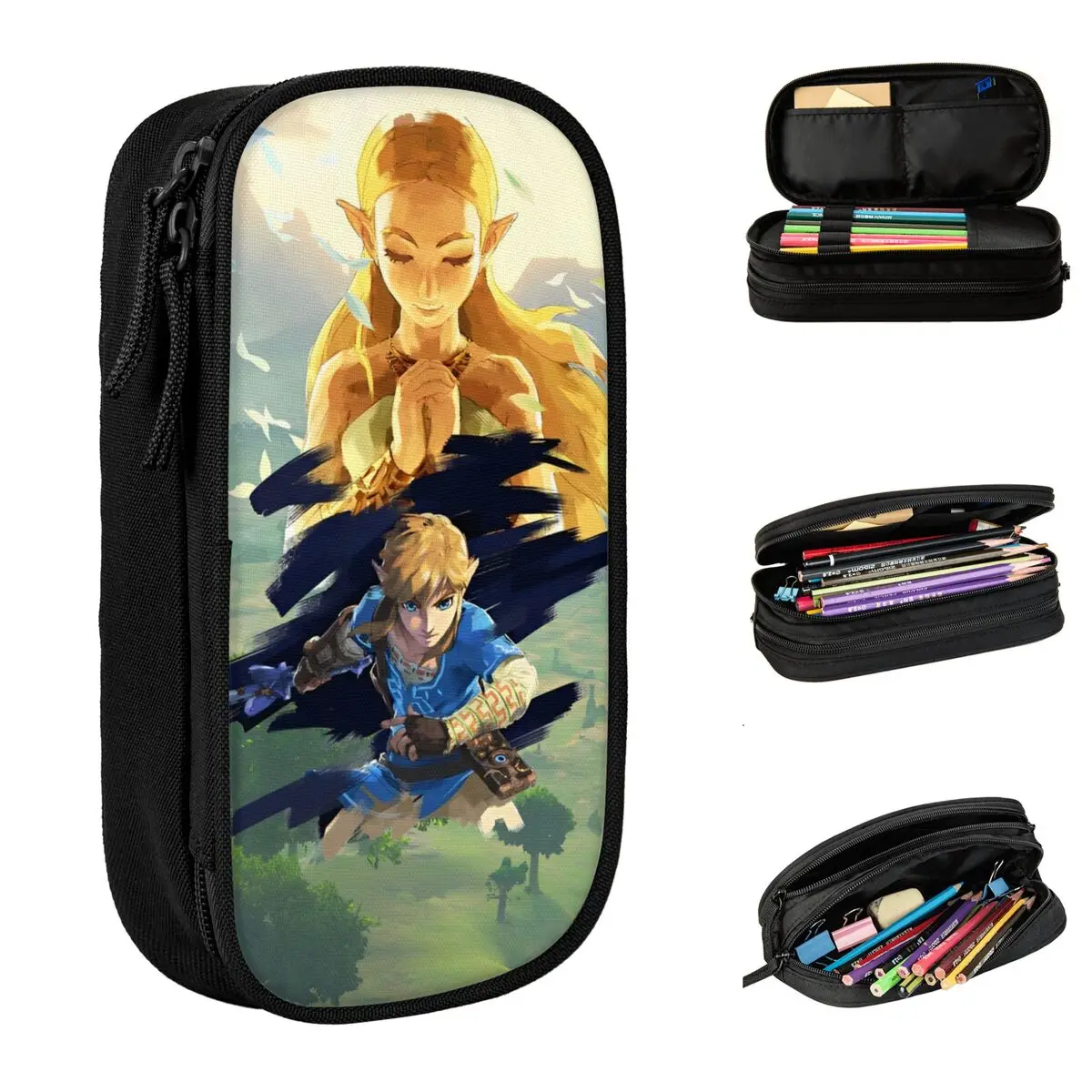 jogo zeldas legend pencil case fun pen bolsa para criancas grande armazenamento para estudantes lapis de presente 01