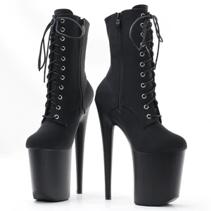 Stripper ankle high boots for pole dance, lace up platform, in stock, fast transport, 8 10 Main Sales Boot High Platform - №3