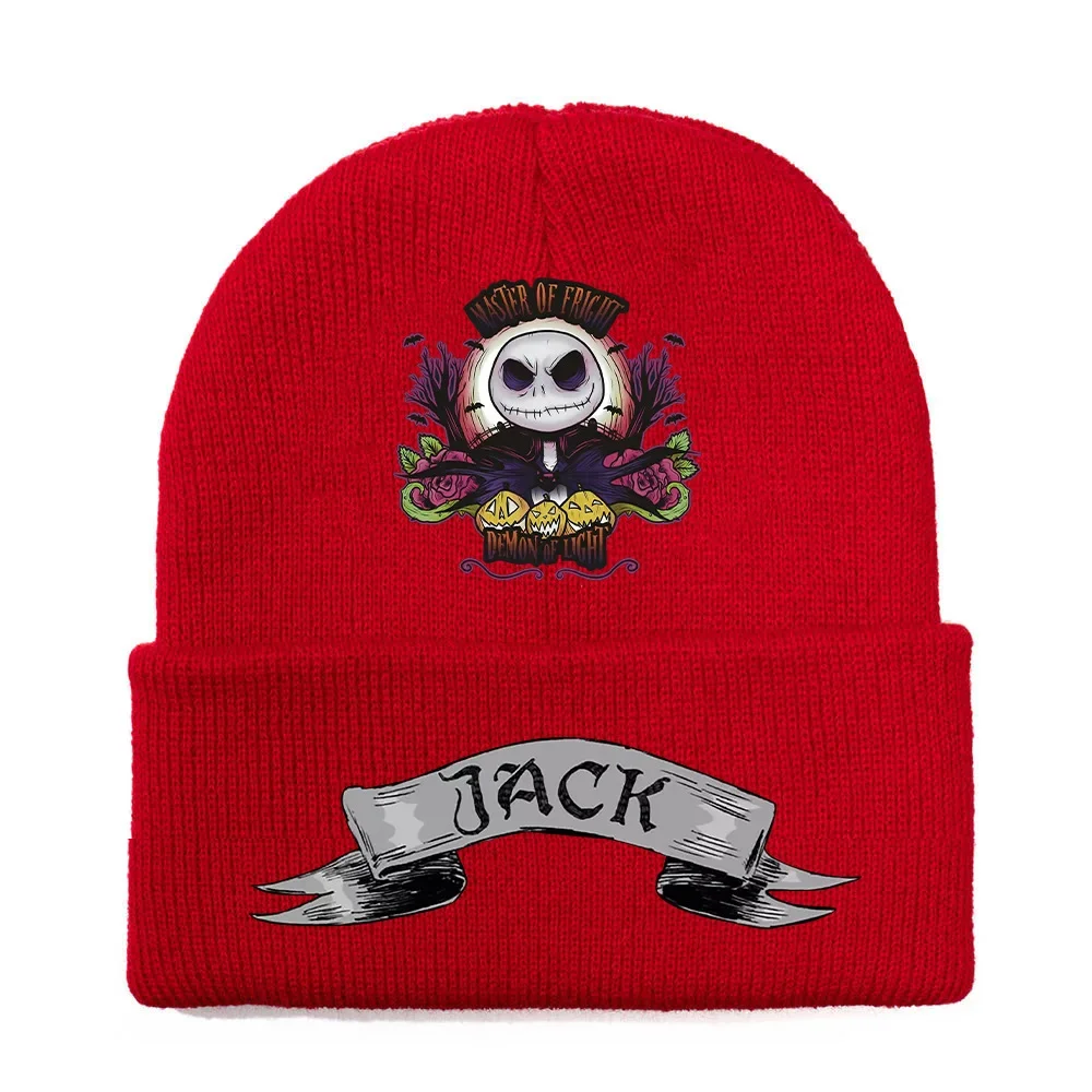 Pesadilla antes de Navidad Jack Skellington Sally gorro tejido hip-hop Halloween hombres mujeres cálido gorro de Anime regalo de invierno