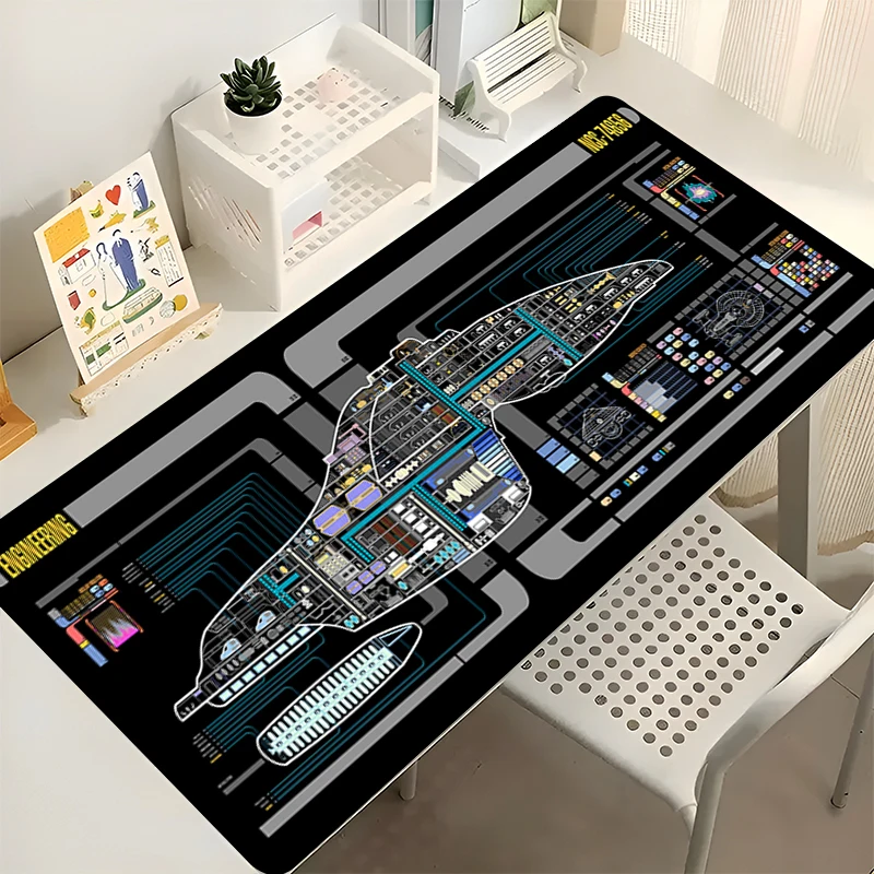 لوحة ماوس أنيمي HD طباعة ألعاب الكمبيوتر عدم الانزلاق ماوس الوسادة ستار تريك المركبة الفضائية مخطط لوحة المفاتيح الكمبيوتر الألعاب مكتب ماوس حصيرة #1