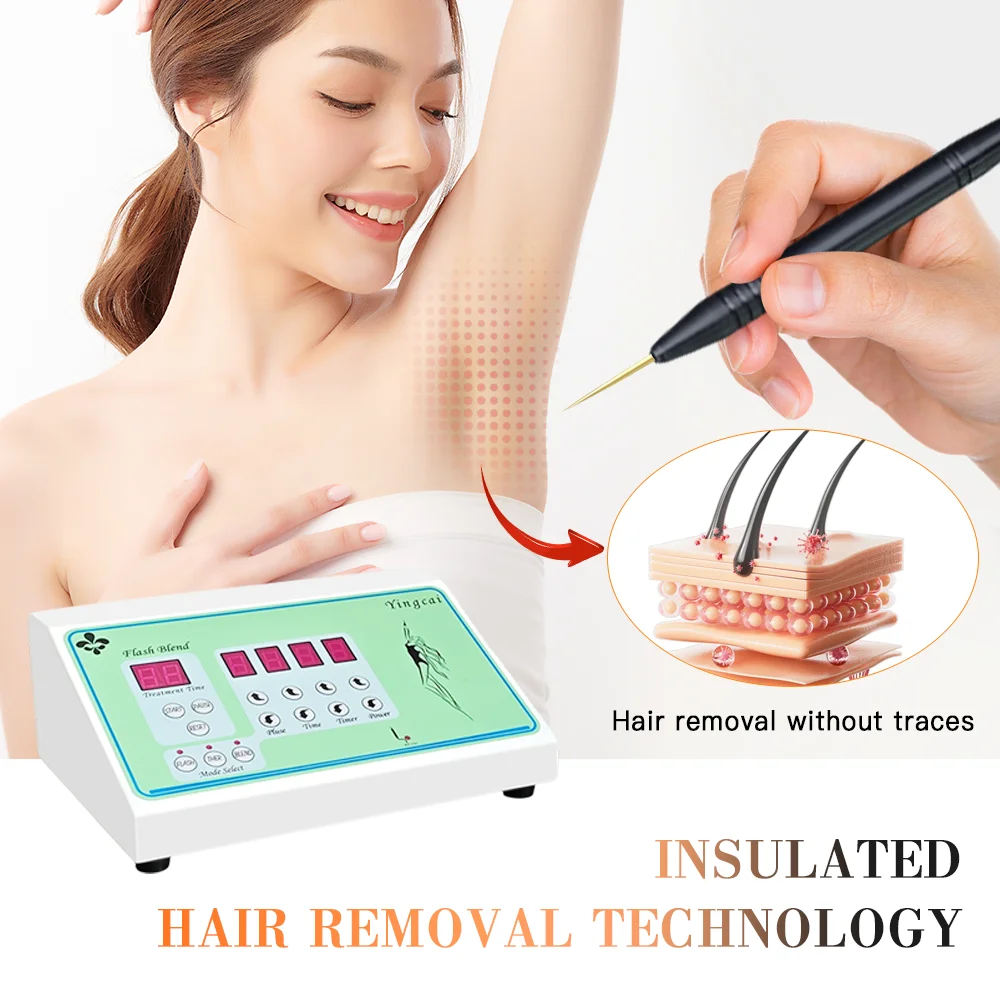 Professional 2-in-1 Electrolysis Hair Removal Device with Needle Point for Permanent Results