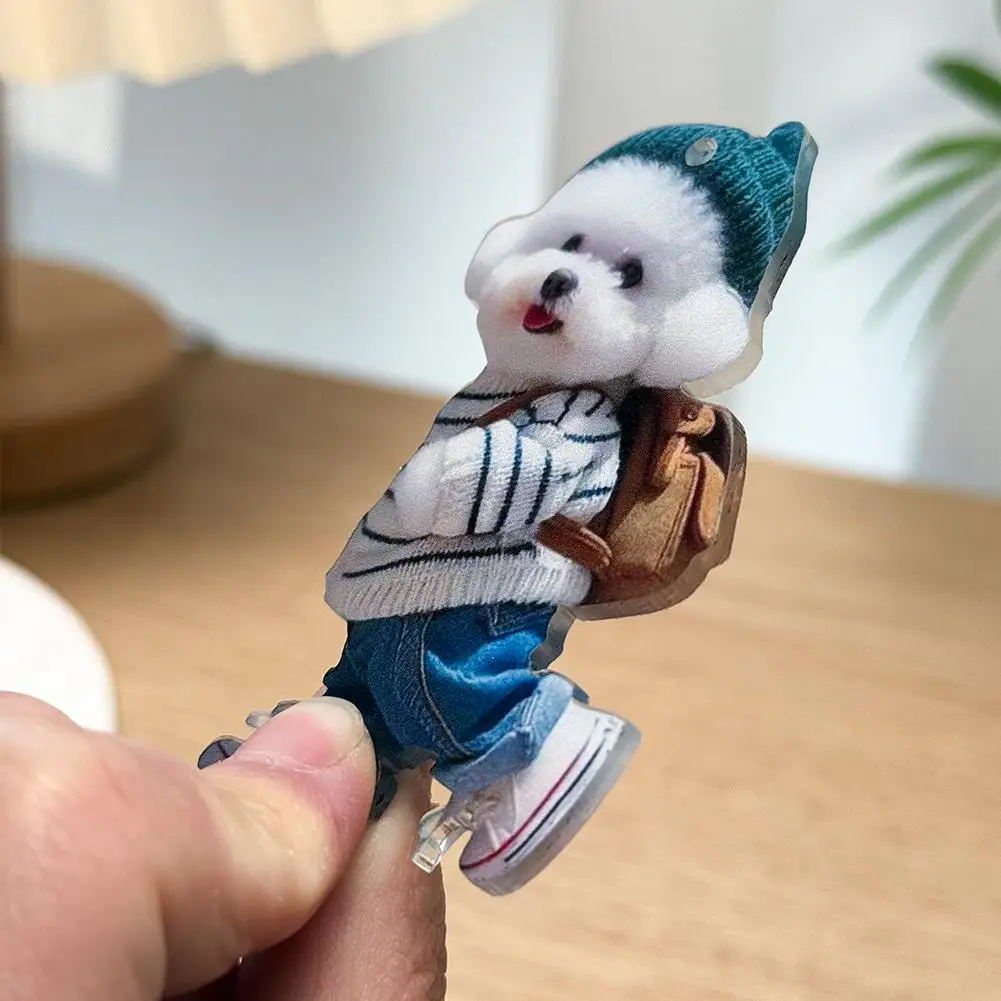 2D 車吊り下げ装飾品アクリルフラット車内装飾かわいい犬キーチェーンバックパックギフトバックミラーペンダント 1/2/4 個