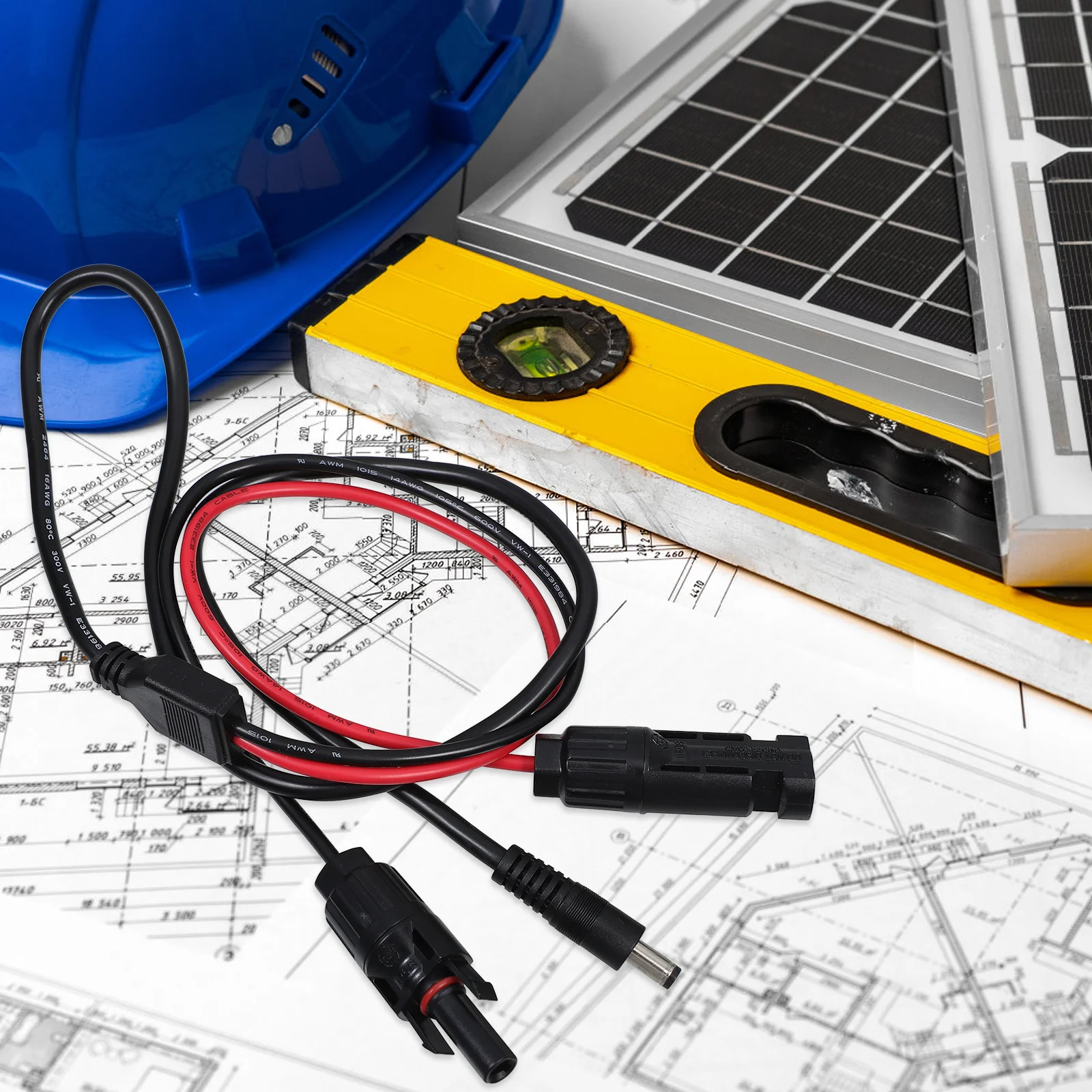 Kabel adaptera do paneli słonecznych DC 5.5mm, wytrzymały przedłużacz do systemów fotowoltaicznych, niezawodny do użytku na zewnątrz i wewnątrz.