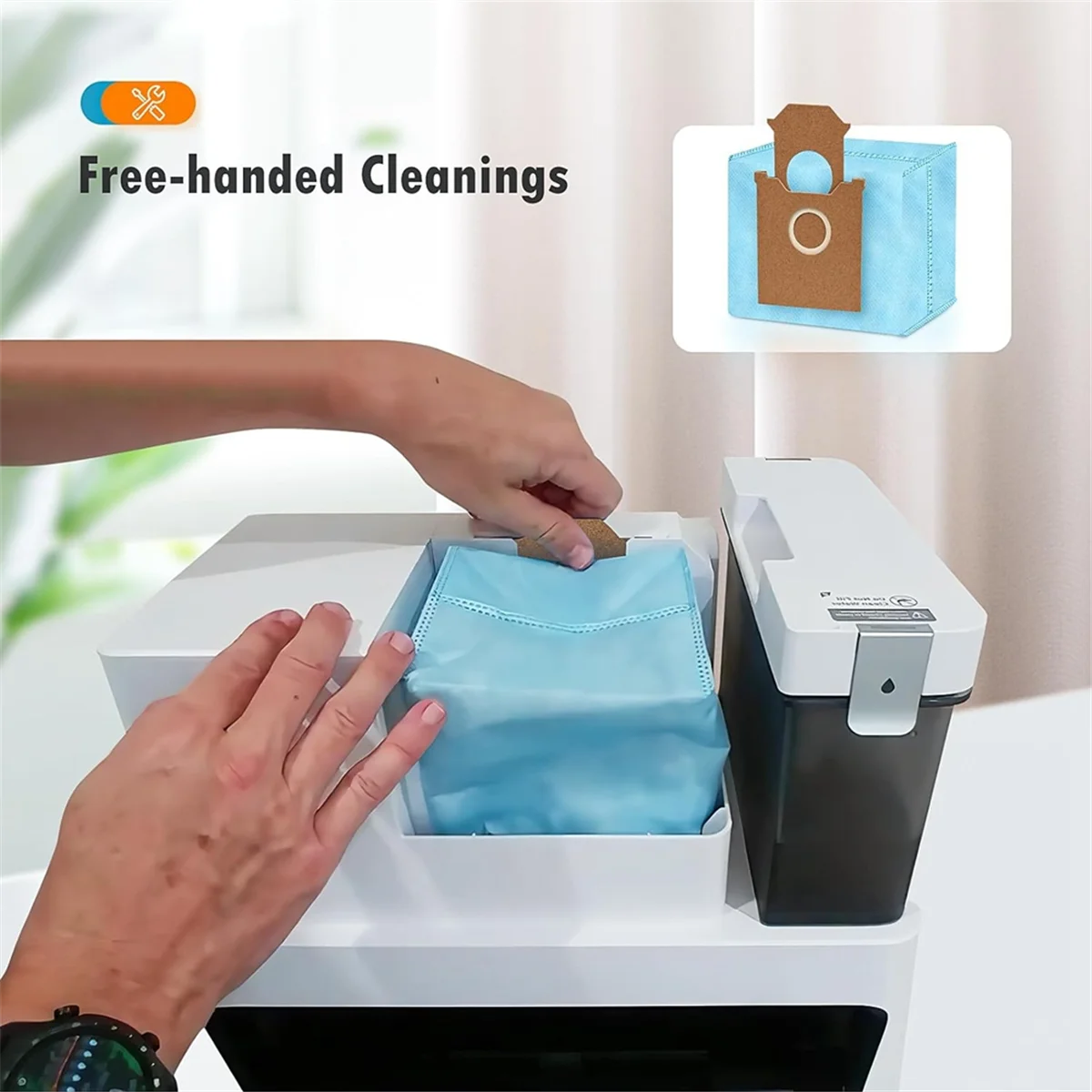 큐브 로봇 진공 자체 비우기 스테이션용 먼지 봉투, 진공 청소기 일회용 교체 가방, 8 팩