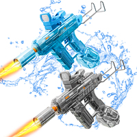 UZI Electric Water Gun with Light Up Toys for Kids Summer Outdoor Shooting Game Toy Powerful Children Automatic Water Squirt Gun