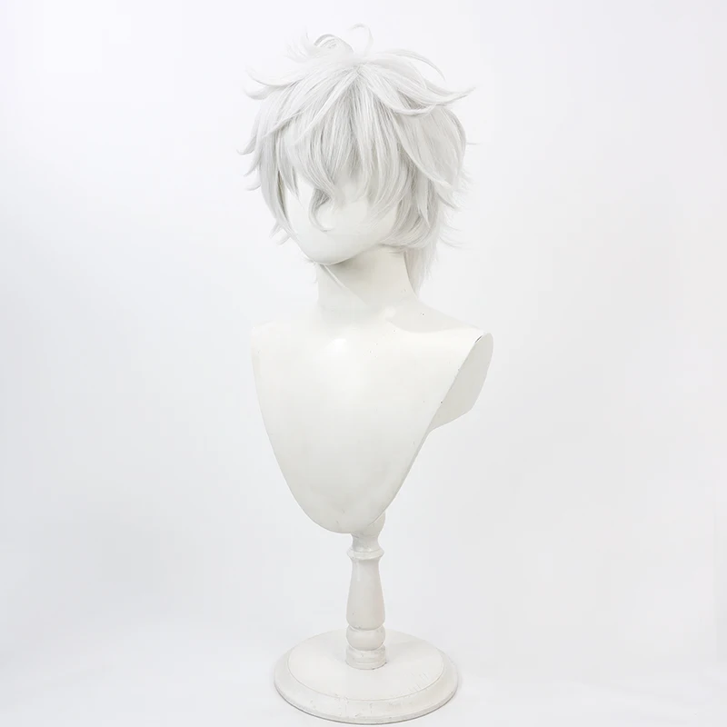 Anime VTuber NIJISANJI Murakumo Kagetsu Cosplay Wig White Heat Resistant Synthetic Hair Halloween Party Role Play + Wig Cap