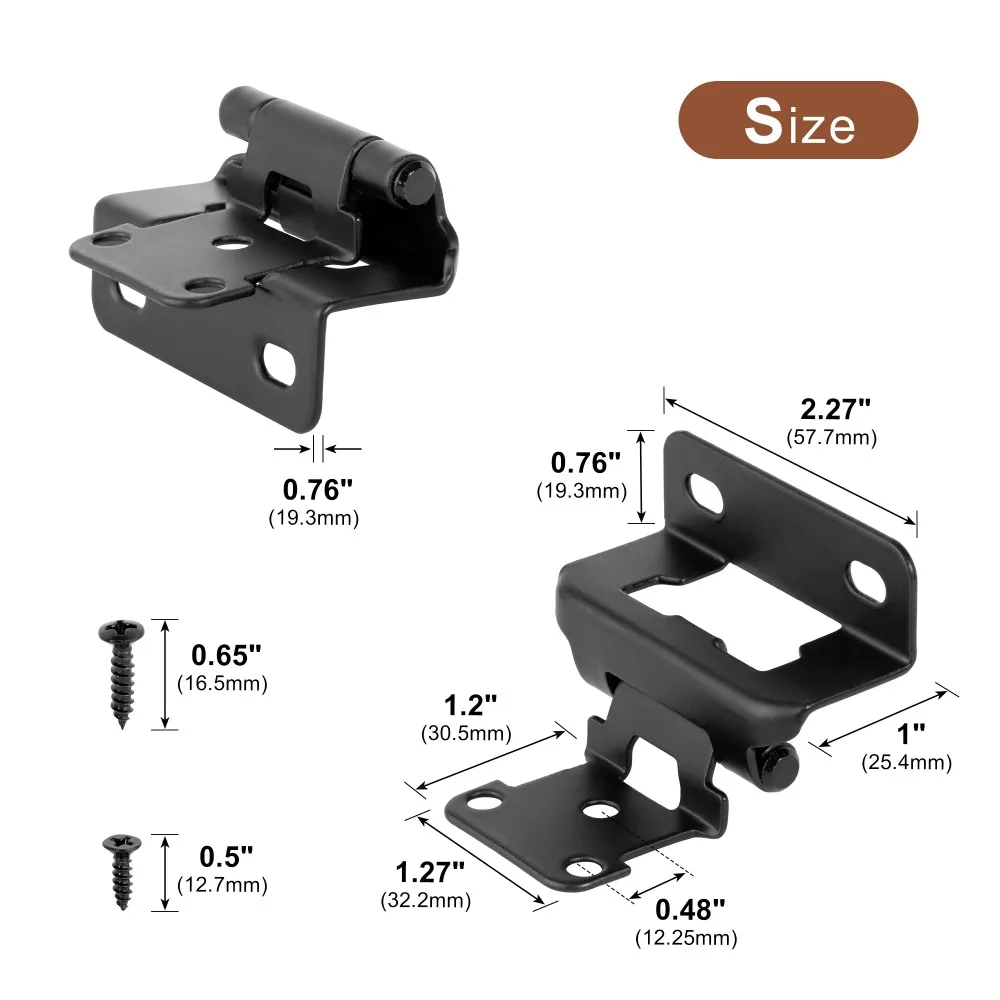 Metal heavy-duty silent hinge, comes with screws, suitable for wooden cabinet doors, old-fashioned furniture，kitchen cabinets