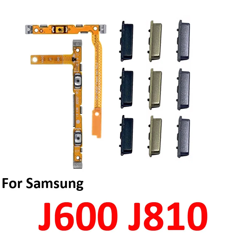 For Samsung Galaxy J6 J8 2018 J600 J810 Phone Power Volume Button On Off Up Down External Key Internal Flex Cable Parts Black