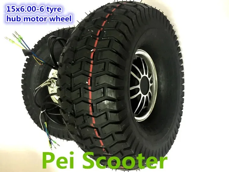 15 Inch 15x6.00-6 tire BLDC Single Shaft Brushless No-gear Dc Hub Motor for Scooter DIY phub-70