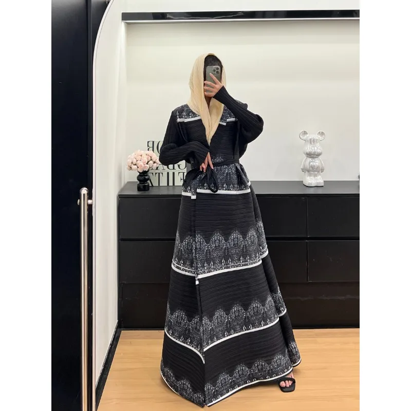 

KAF женский роскошный длинный халат, свободный кардиган больших размеров с галстуком, модная элегантная длинная ветровка, куртка, осень 2024, новая женская одежда