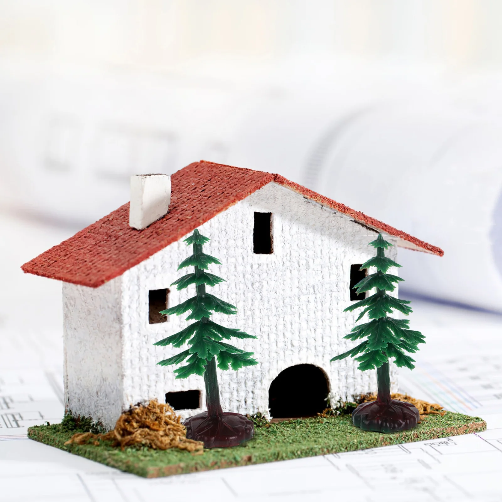 

20Pcs Mini Pine Trees Realistic Christmas Decor with Plastic Base for Desktop Centerpiece Holiday Village Arrangement