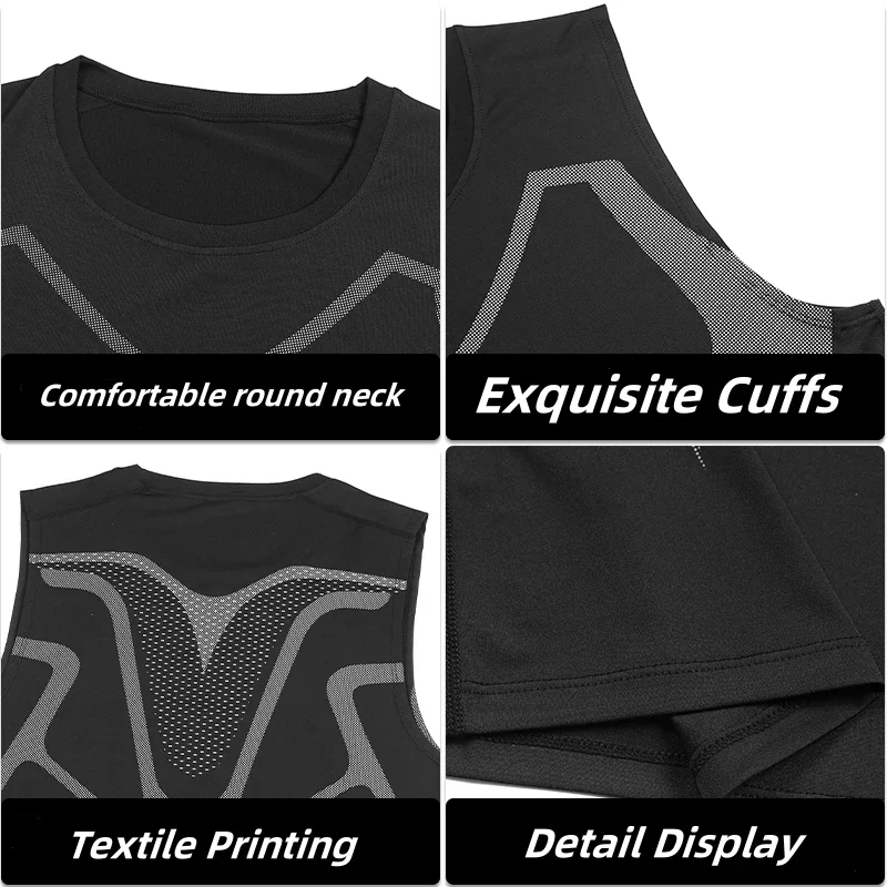 ملابس رياضية للرجال، تي شيرت مضغوط للخيال العلمي، سترة جري رياضية لدعم العضلات، تدريب شامل للياقة البدنية