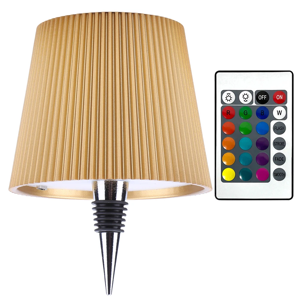 مصباح زجاجة لاسلكي 3 ألوان + ضوء زجاجة النبيذ RGB التحكم باللمس مصباح زجاجة النبيذ ديكور ضوء الليل إضاءة طاولة الطعام #4