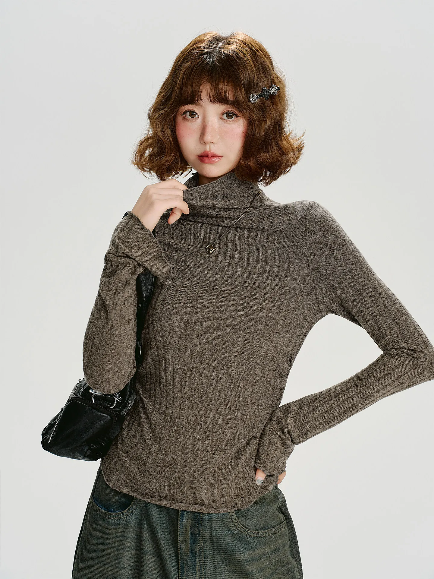 Women Black GothicT-shirt Harajuku Y2k Tee Top 90s Vintage Long Sleeve Turtleneck T-shirts Emo 2000s Clothes 2025 Autumn