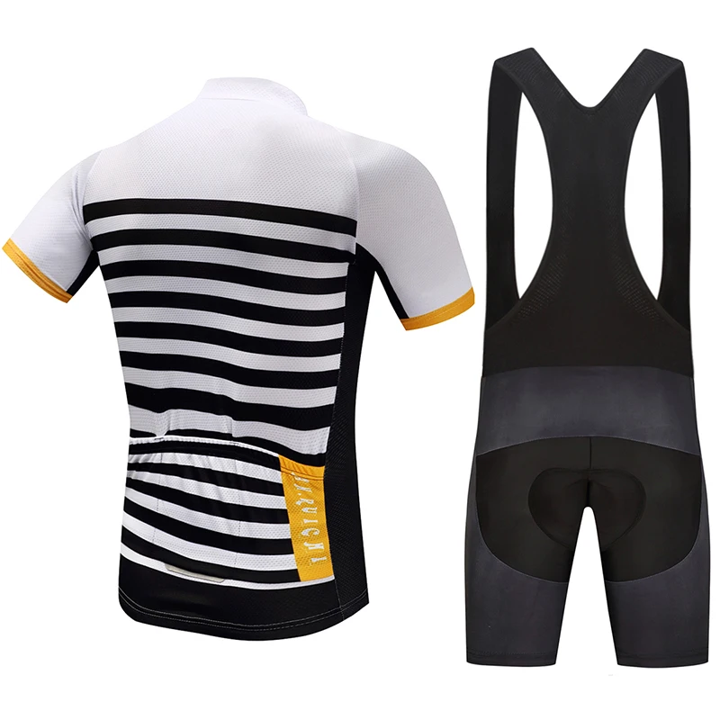 Summer Men Bicycle Cycling Sets Anti-sweat Stripe Pattern 3D Padding Cushion Sport Jerseys Customized/Wholesale Service