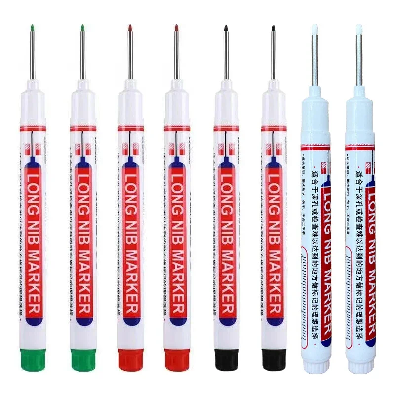 8 Teile/satz 20mm Tiefe Loch Lange Spitze Kopf Marker Für Metall Perforieren Stift Wasserdicht Bad Holzbearbeitung Dekoration Multi-zweck