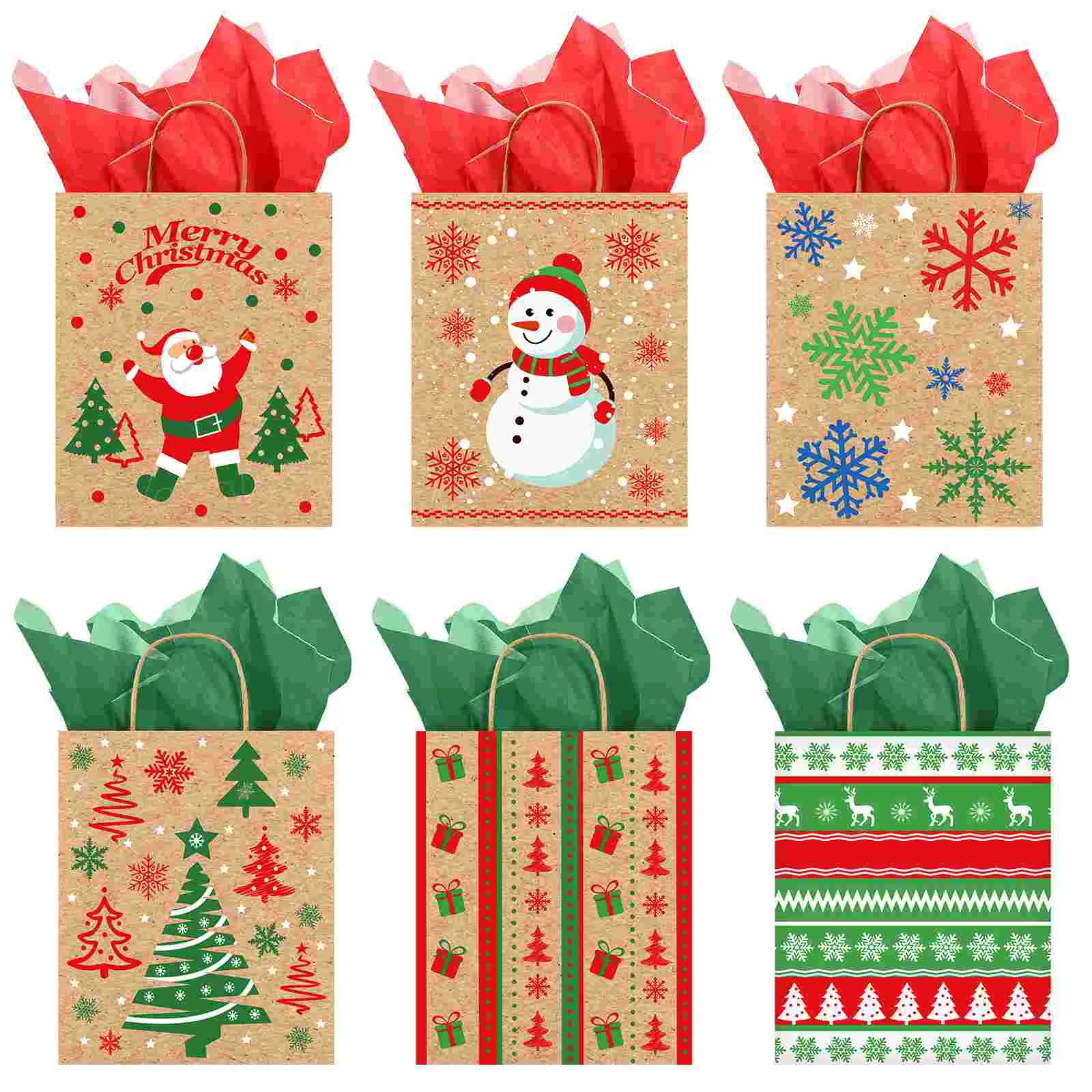 

Xmas Wrapping Bags Gift Bulk Christmas Paper Medium Size Beautiful Gifts for Stocking Stuffers