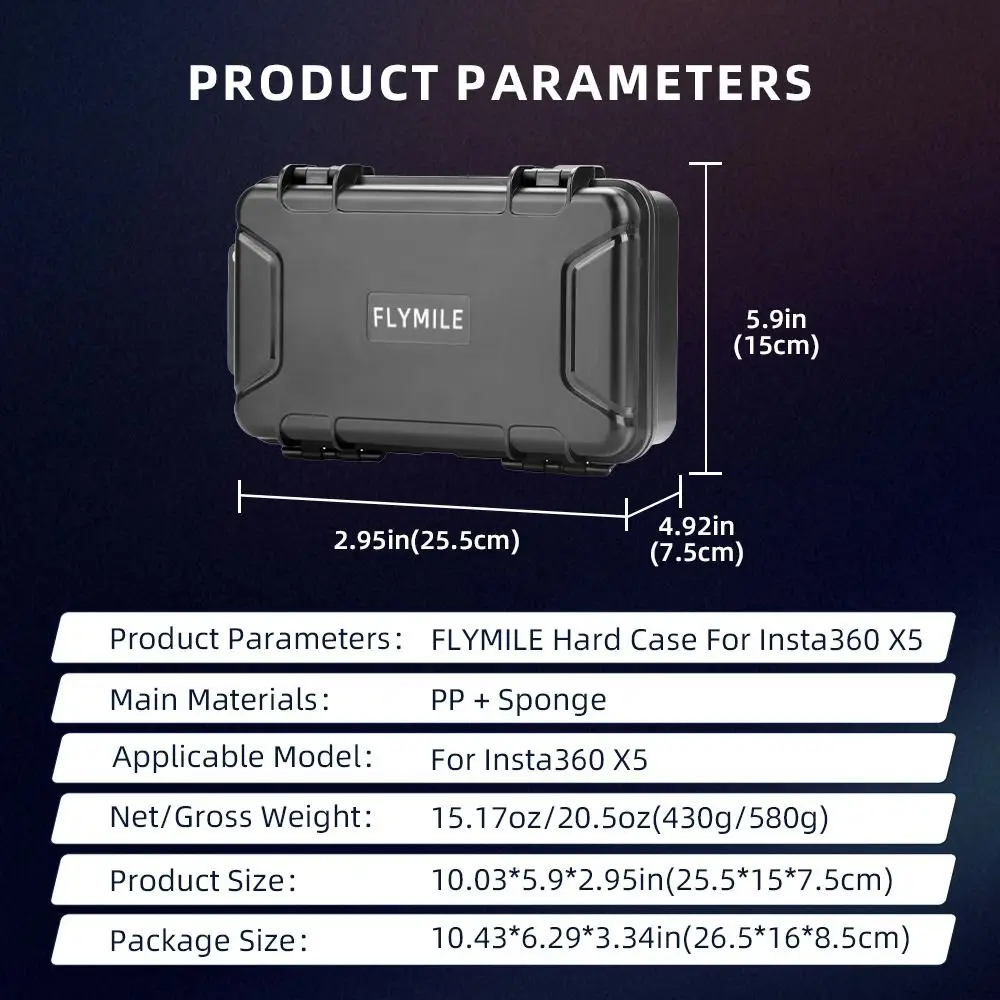 New Waterproof Carrying Case Portable Durable Protective Box Shockproof Storage Bag for Insta360 X5 Action Camera Accessories