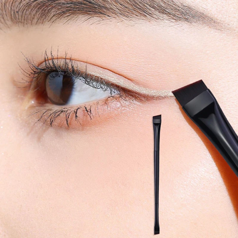 1PC Two-in-one Brow Contour Brush Eyebrow Eyeliner Brush Professional Small Angled Eyebrow Brush Eye Brow Liner Brush