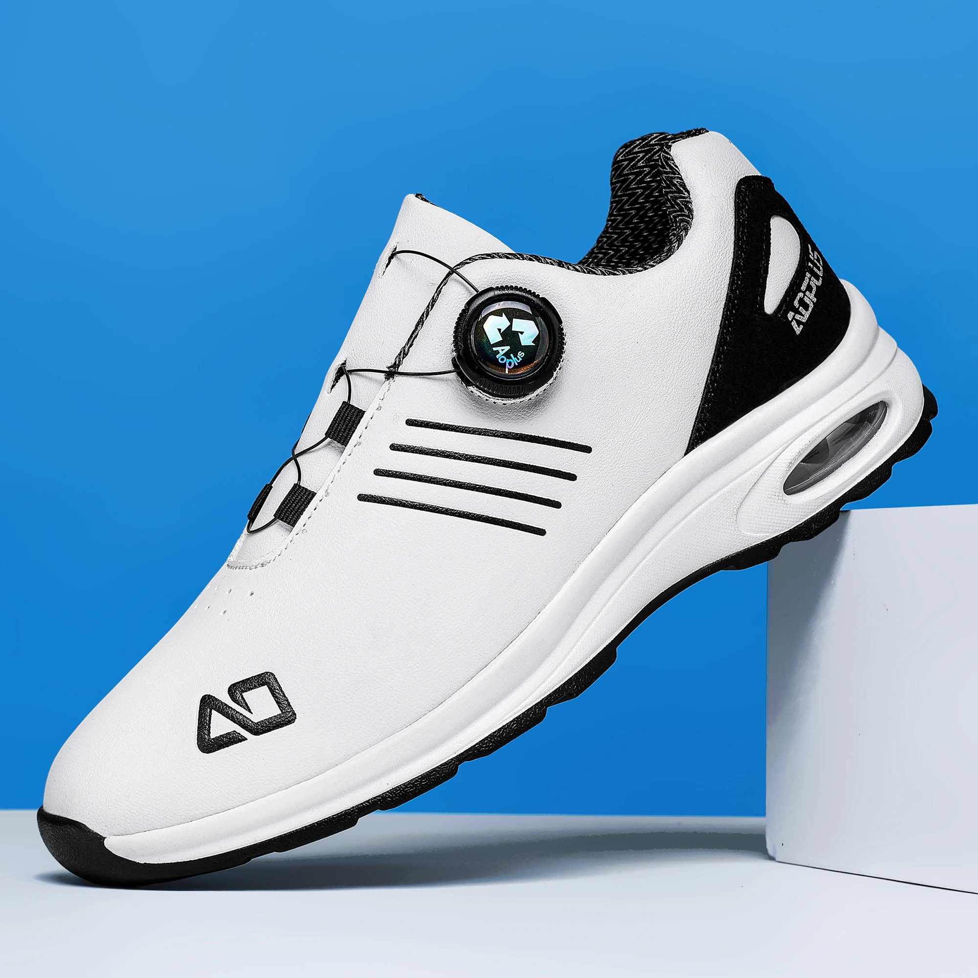 New Men's Fashionable Casual Sports shoes, Comfortable Air-cushioned Walking shoes, Outdoor Portable Cycling shoes, White 10